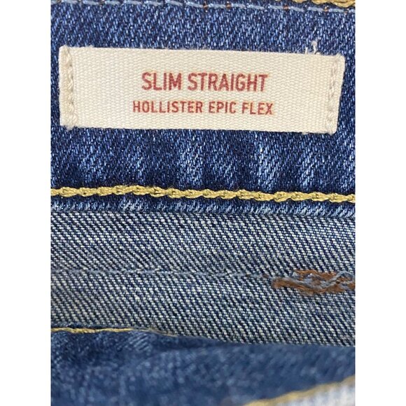 Hollister Men’s Slim Straight Jeans W32 L32 Epic Flex Blue - Picture 11 of 12